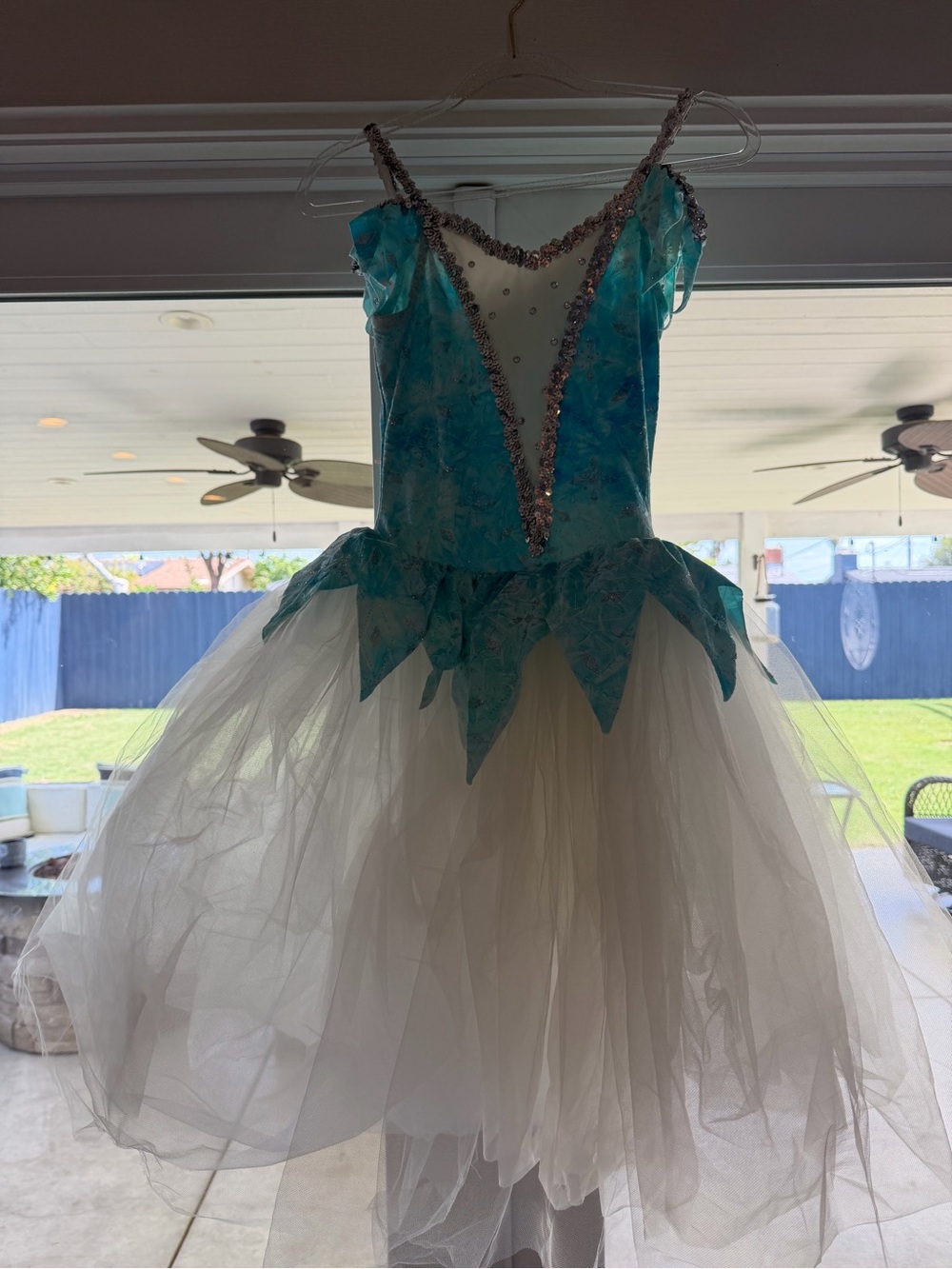 Blue and White Fairy Tulle Kids Costume Dress